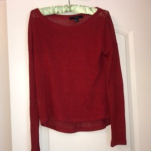 Bright red  thin knitted sweater